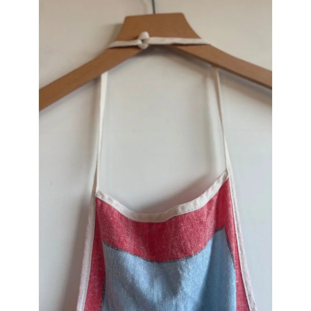 VTG Farm Scene Cotton Country Apron Red Barn Holstein Cow Cottagecore grannycore